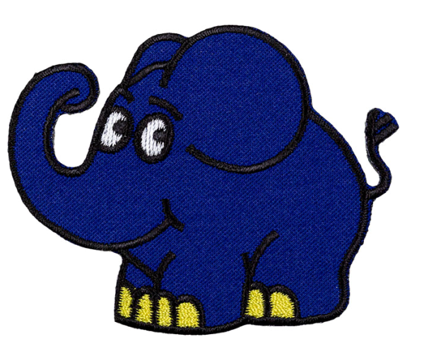 Bügelbild Elefant aus der Sendung mit der Maus - Applikation ca. 8 x 6 cm