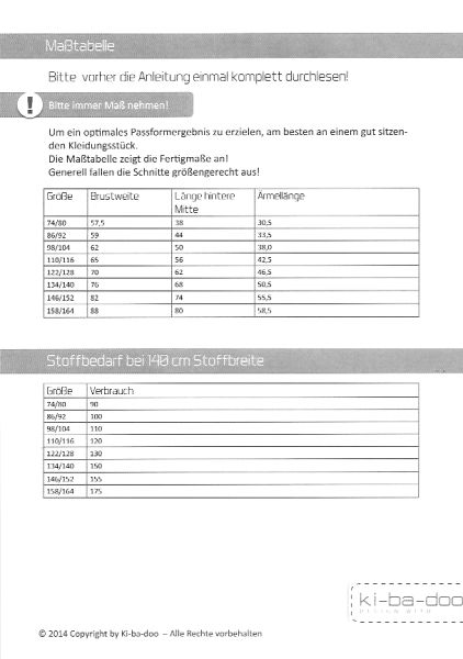 Schnittmuster Long Hoodie Lou von KiBaDoo