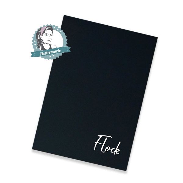 Flockfolie für Textildruck schwarz A4 - Plotterfolie von Plottermarie Flock Velours 480µ