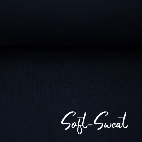 Soft Sweat uni dunkelblau - angerauhter French Terry EIKE von Swafing