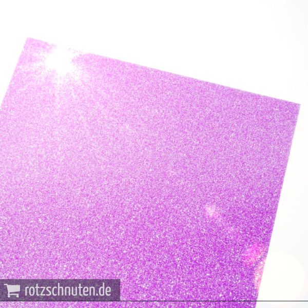 Flexfolie für Textildruck Glitter neon lila A4 - Plotterfolie Plottermarie Glitzer Funkelfolie 360µ