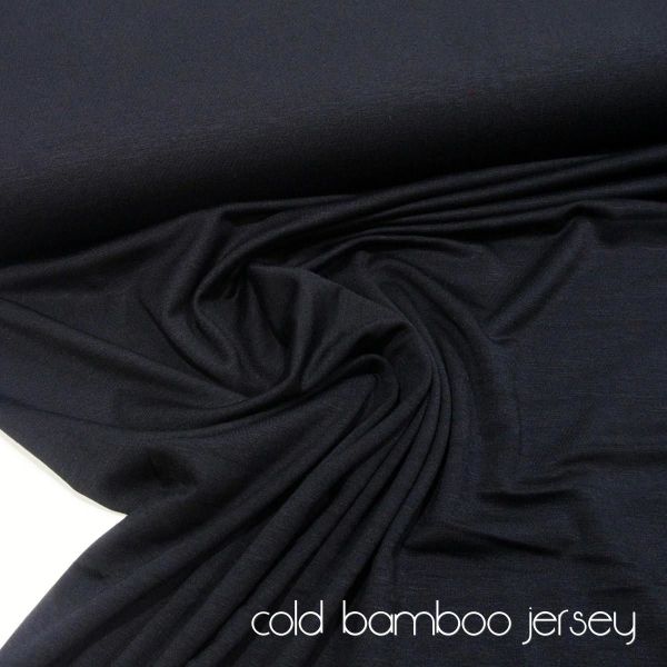 Viskose Jersey knitterfrei aus Bambus schwarz - cold bamboo jersey knit