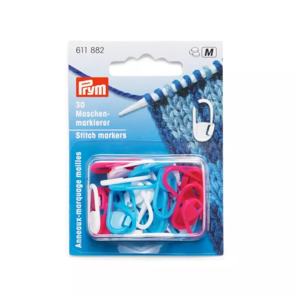 30 Maschenmarkierer bunt von Prym - Maschenmarker Sicherheitsnadeln aus Kunststoff
