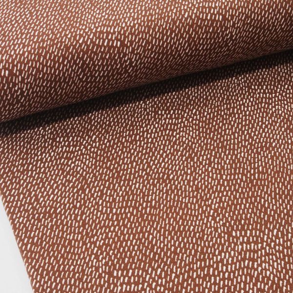 Jersey kleine Stiche braun – Kritzelstriche Serie Autumn Bunny von Swafing