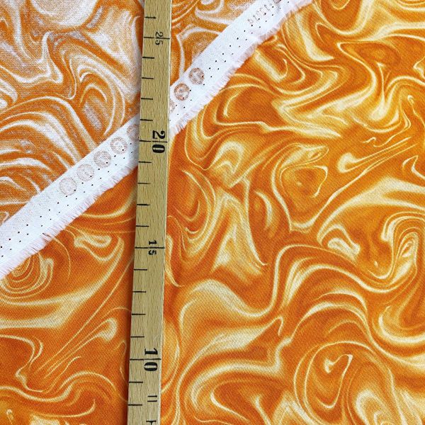 Baumwolle Marmor rost orange - Serie Marbleized by Greta Lynn