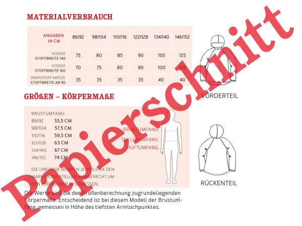 Schnittmuster Kids TONI • Raglan Kapuzensweater von Studio Schnittreif • Gr. 86/92 bis 146/152 Hoodie