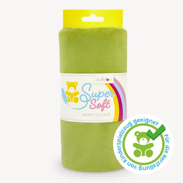Kullaloo Plüsch SuperSoft Shorty moos grün - Silky Minky Kuschel Nicki 100x75cm
