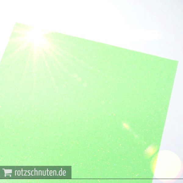 Flexfolie für Textildruck Glitter neon grün A4 - Plotterfolie Plottermarie Glitzer Funkelfolie 360µ