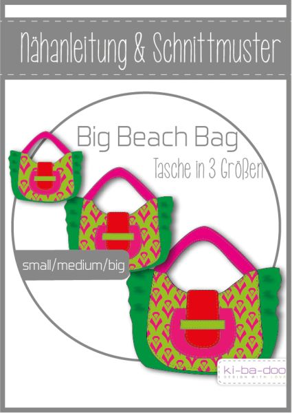 Schnittmuster Beach Bag Tasche in 3 Größen von KiBaDoo