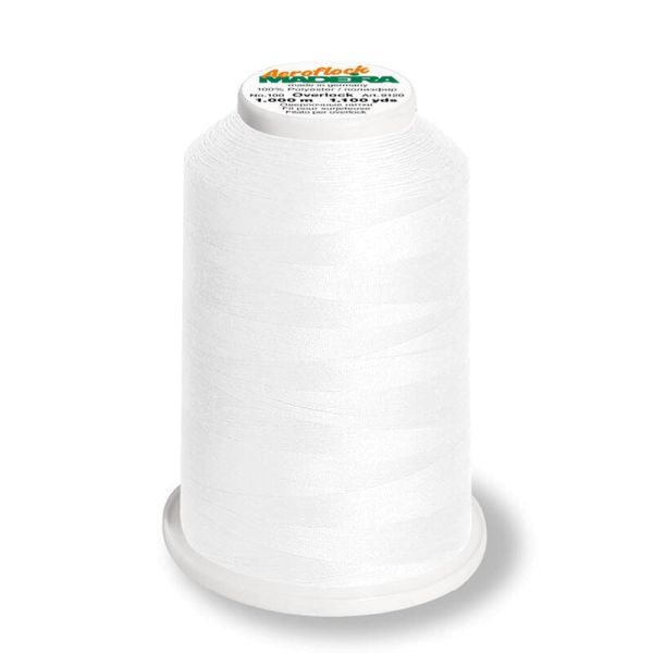 Aeroflock 100 weiß - 1000m Bauschgarn von Madeira - Overlock Garn