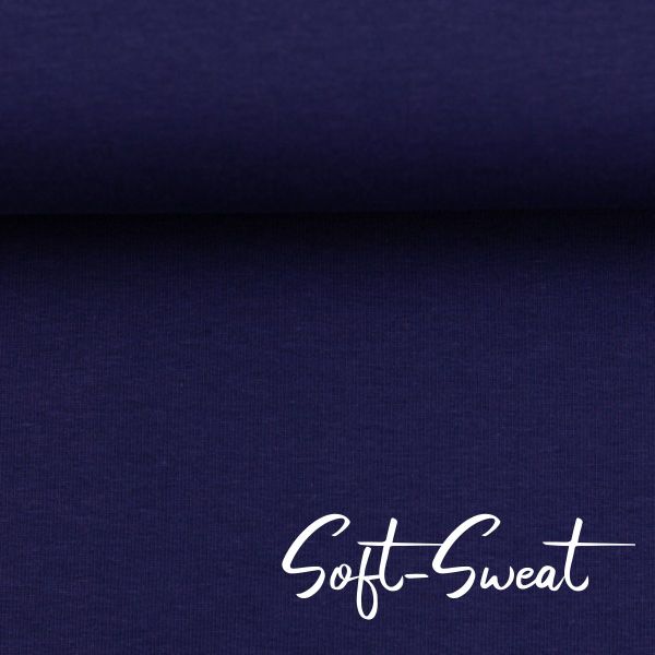 Soft Sweat uni dunkelblau - angerauhter French Terry EIKE von Swafing