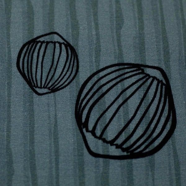 Sweat Eichhörnchen STRIPE blaugrau - Go Nuts by Thorsten Berger – 85cm Panel French Terry