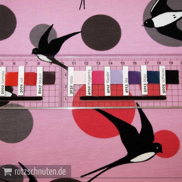 Jersey Swallow pink - Schwalben rosa pink grau