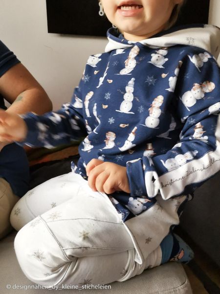 Sweat mit Schneemann blau - French Terry Snowman Beyond Nordic