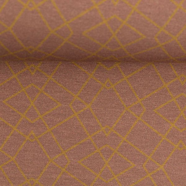 Jersey mit geometrischem Muster altrosa gold – Serie Klaas von Swafing