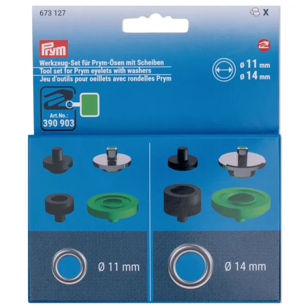 Werkzeugset für das Prym Vario Creative Tool - Werkzeug für Ösen mit Scheiben in Ø 11mm &14mm