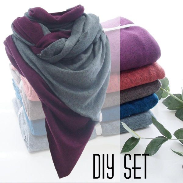 Stoffzuschnitt Maxi Dreiecktuch Kuschelstrick teracotta • Maxituch Poncho Stricktuch