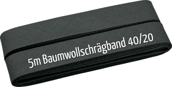 5m Schrägband aus Baumwolle dunkelgrün - Baumwollschrägband 40/20/10