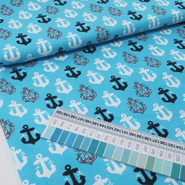 Jersey Anker türkis – Serie Splish Splash Bienvenido Colorido von Swafing