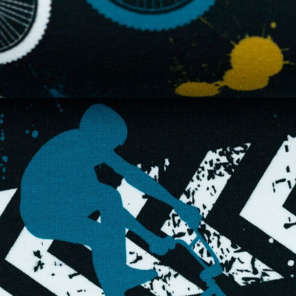 Sweat Streetstyle BMX Cross Rad schwarz senf petrol von lycklig – French Terry