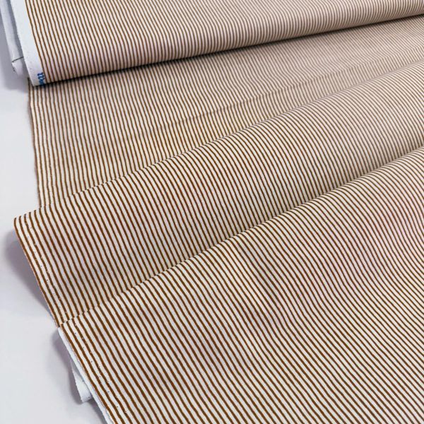 Baumwolle feine Streifen ocker senf - Serie Fehmarn von Westfalenstoffe