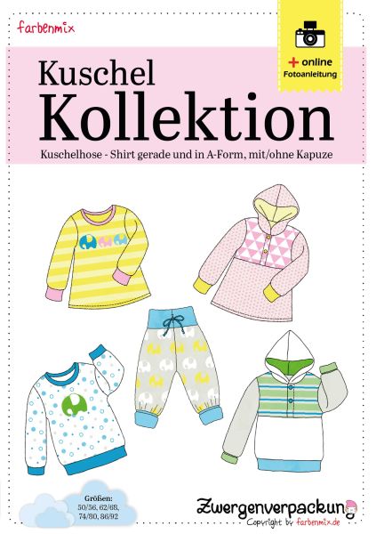 Schnittmuster Kuschelbasics Baby Kollektion Farbenmix – Gr. 50-92