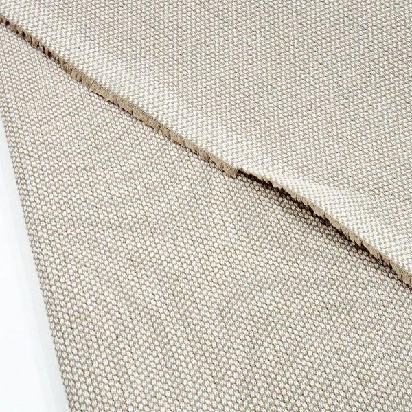 Dekostoff beige DOBBY Premium Salz & Pfeffer Struktur – Baumwollmix mit kleinen Punkten