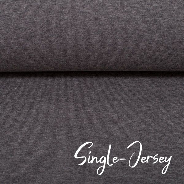 Jersey uni dunkelgrau meliert - Baumwolljersey VANESSA Melange von Swafing
