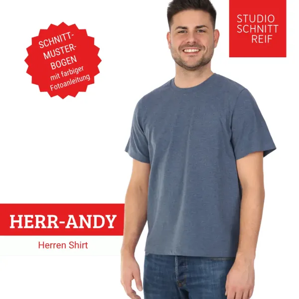 Schnittmuster HERR ANDY • Herren-Shirt Studio Schnittreif • Gr. XS-XXL