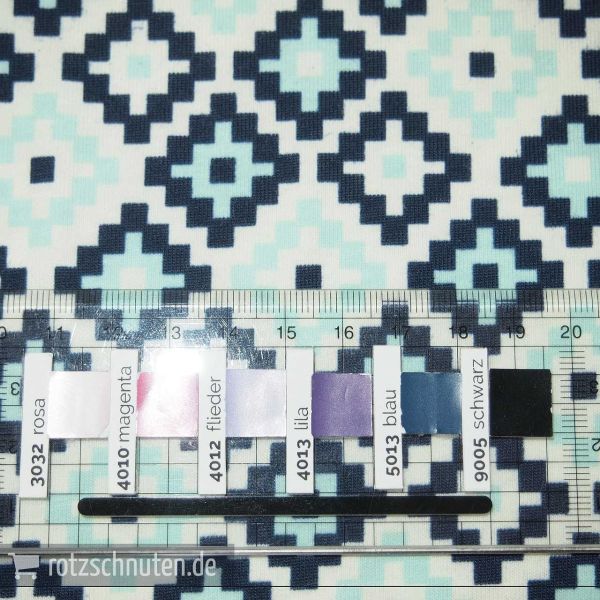 Baumwolljersey Riley Blake – Woodland Geometric Navy – Woodland Spring