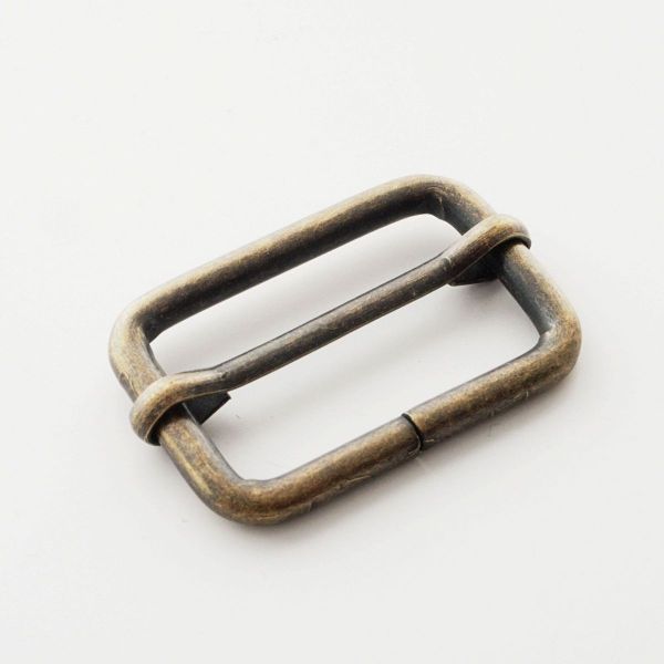 Metall Stegschnalle 30mm altmessing – für Taschen & Gurtbänder - Leiterschnalle regulierbar