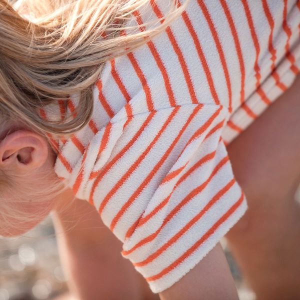 Sommerfrottee mit Streifen creme orange - Terry Cloth 2m breit von See You At Six