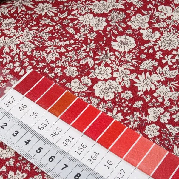 Baumwolle Blüten Blumen dunkelrot bordeaux - Liberty Emily Belle claret