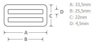 Stegschnalle für 2,5cm Gurtband - Leiterschnalle für Taschen Rucksack schwarz