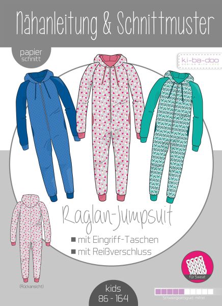SALE - Schnittmuster Jumpsuit Onesie Overall Kids von KiBaDoo - Gr. 86-164