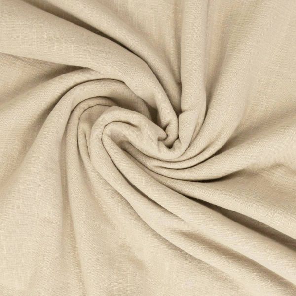 Double Slub Musselin sand beige – Double Gauze Sorea aus Baumwolle