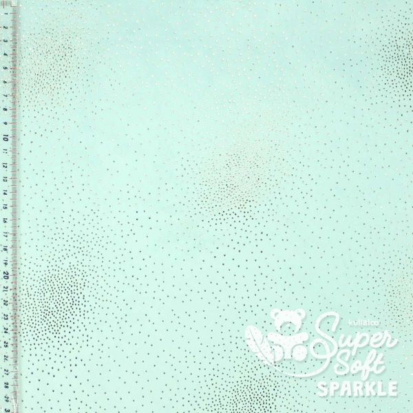 Kullaloo Plüsch SuperSoft Shorty Sparkle mint gold - Silky Minky Kuschel Nicki 100x75cm