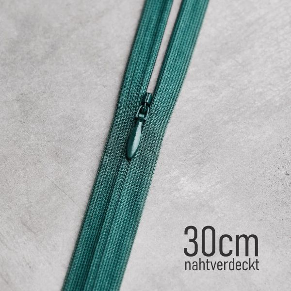 Verdeckter Reißverschluss smaragdgrün 30cm – meetMILK Emerald