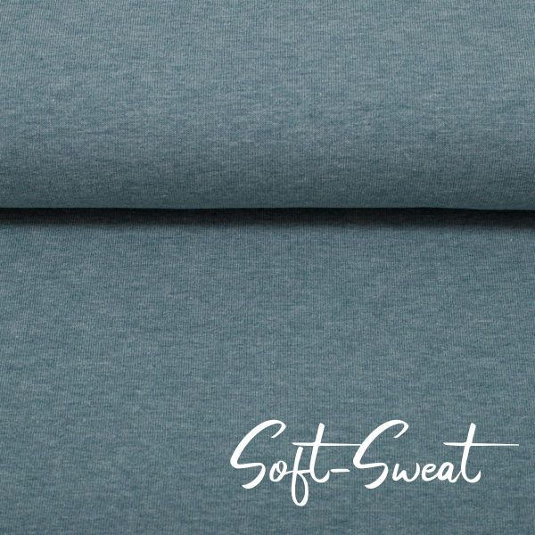 Soft Sweat uni rauchblau meliert - HEIKE Melange von Swafing
