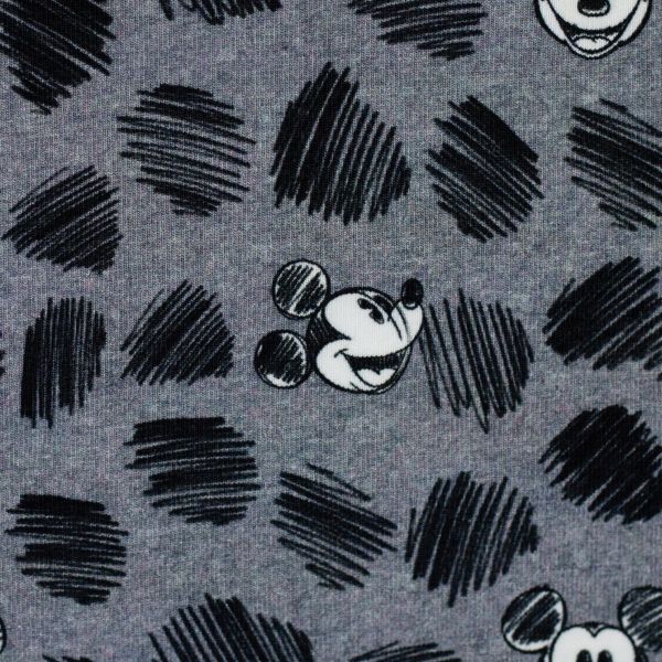 Jersey Mickey Mouse Print Punkte Grau – Disney by Swafing