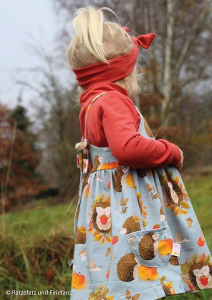 Jersey Igel Iggi graublau – Herbst Laub Äpfel Schnecke Erdbeeren