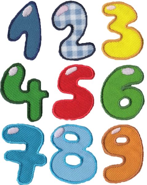 Zahl 9 – Bunte Zahlen zum Aufbügeln - 123 Applikation Bügelzahlen Serie II