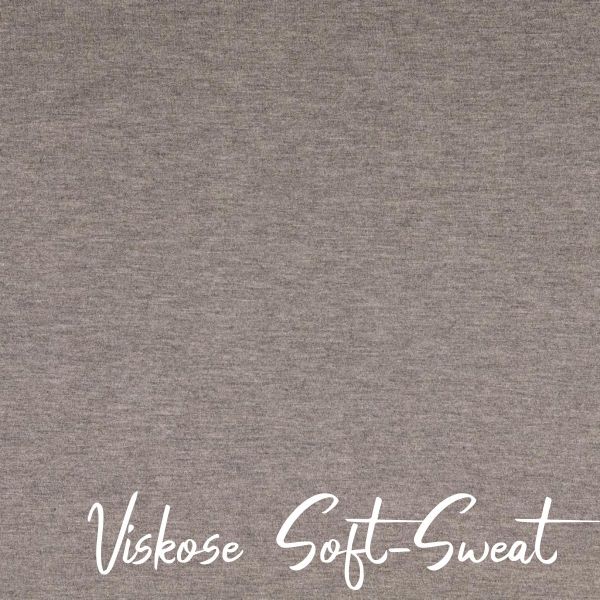 Viskose Sweat uni dunkelgrau meliert – butterweich & kuschlig angeraut