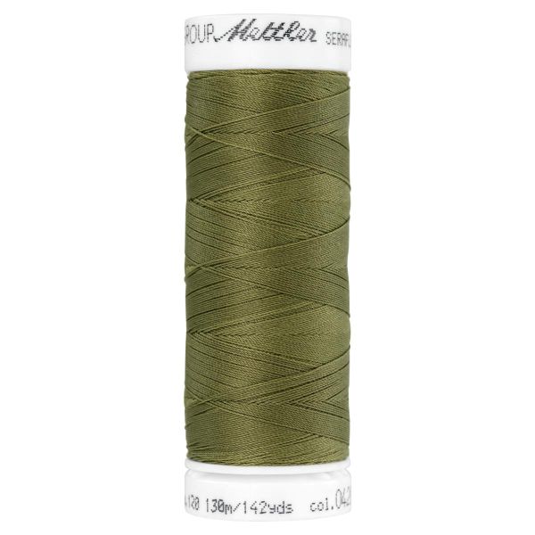 Seraflex Elastikgarn oliv khaki - 130m Nähgarn für elastische Nähte No.120 von Mettler