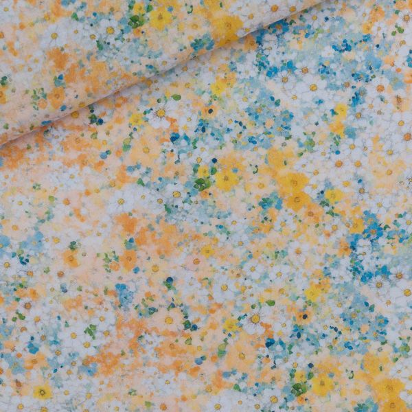 Double Gauze Blüten Lagunenblau Bananengelb - Musselin von See You At Six