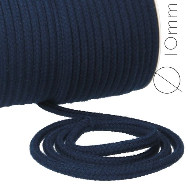 Baumwoll Kordel Ø1cm navy 322 – marine blaues Kordelband für Hoodie, Rucksack & Co.