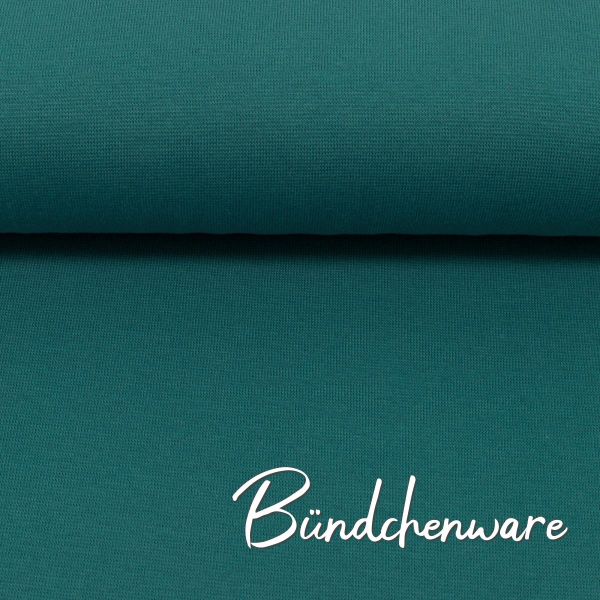 Bündchen glatt im Schlauch petrol aqua - HEIKE von Swafing