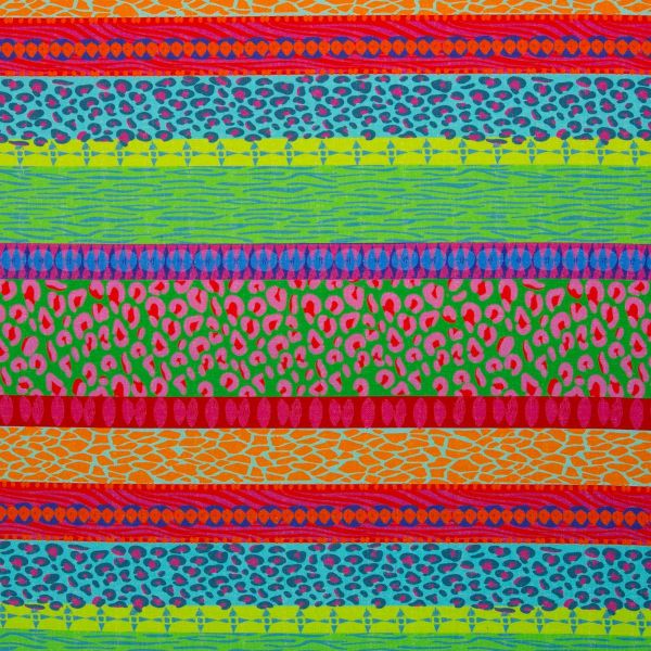 Dekostoff Wild Stripes - Canvas mit wilden Streifen kunterbunt