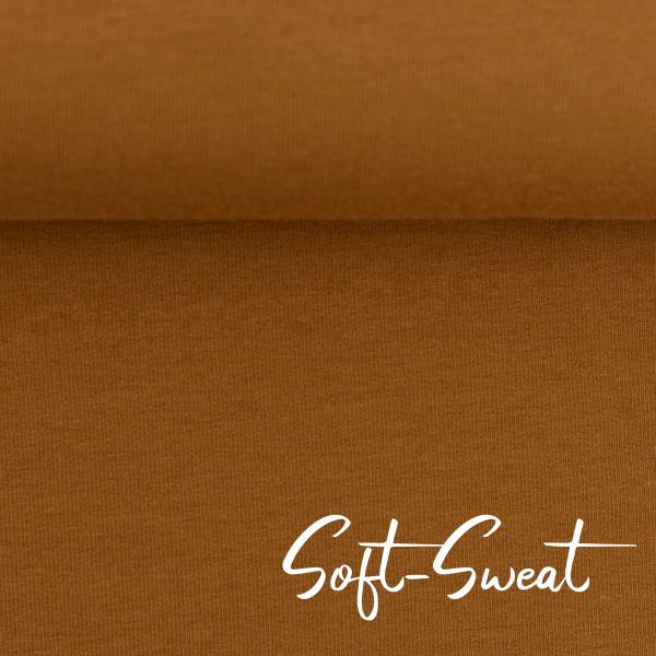 Soft Sweat uni ocker – angerauhter French Terry camel Heike von Swafing HW21/22