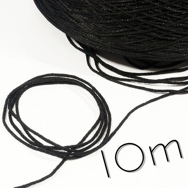 10m weiches Rundgummi in schwarz Ø2,5-3 mm für Masken